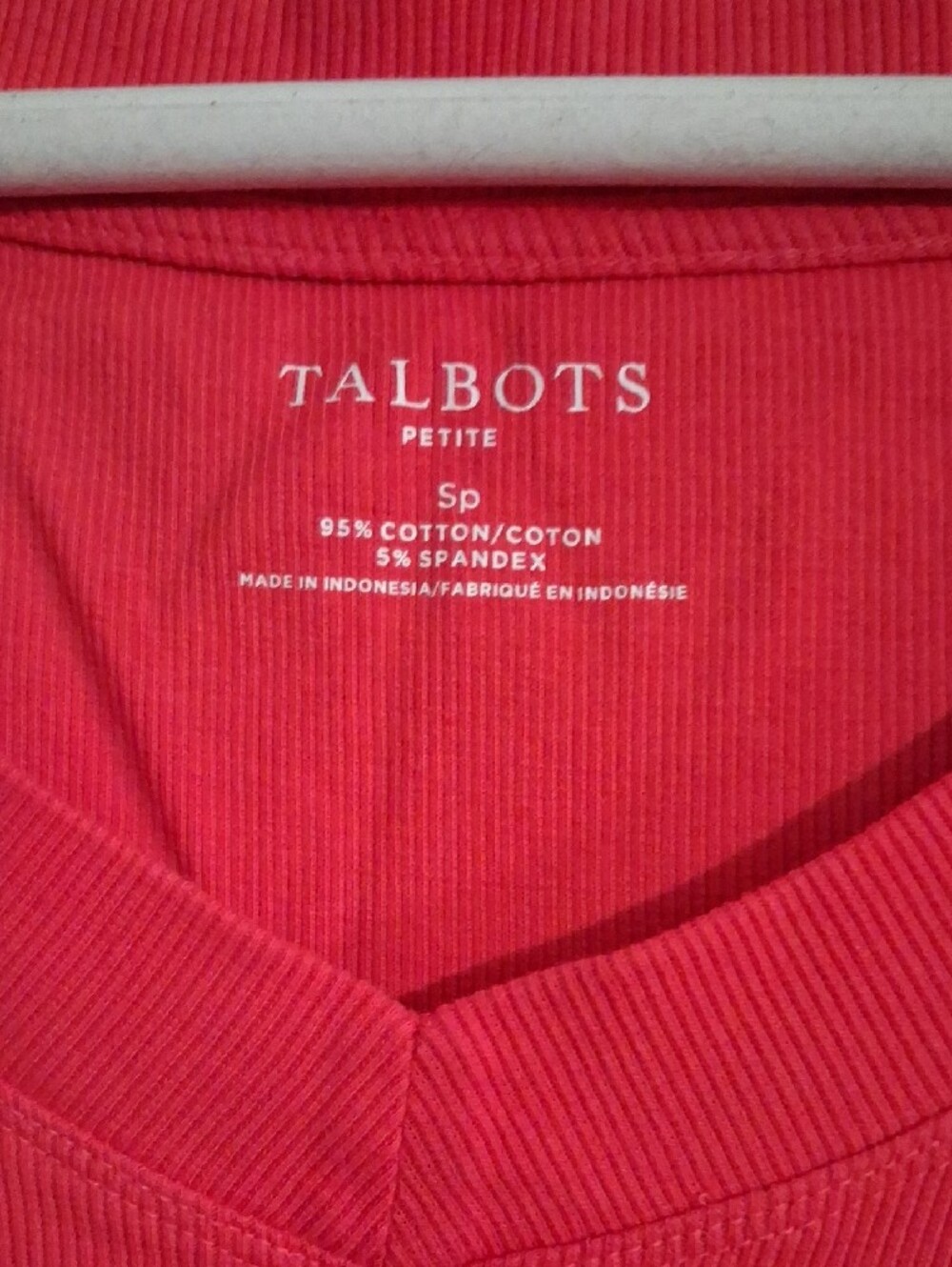 Talbots Raspberry Short-Sleeve V-Neck Tee - Picture 2 of 2
